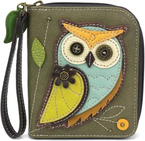 Charming Chala Wallet Credit Cards Coins Wristlet (A-Owl-III)