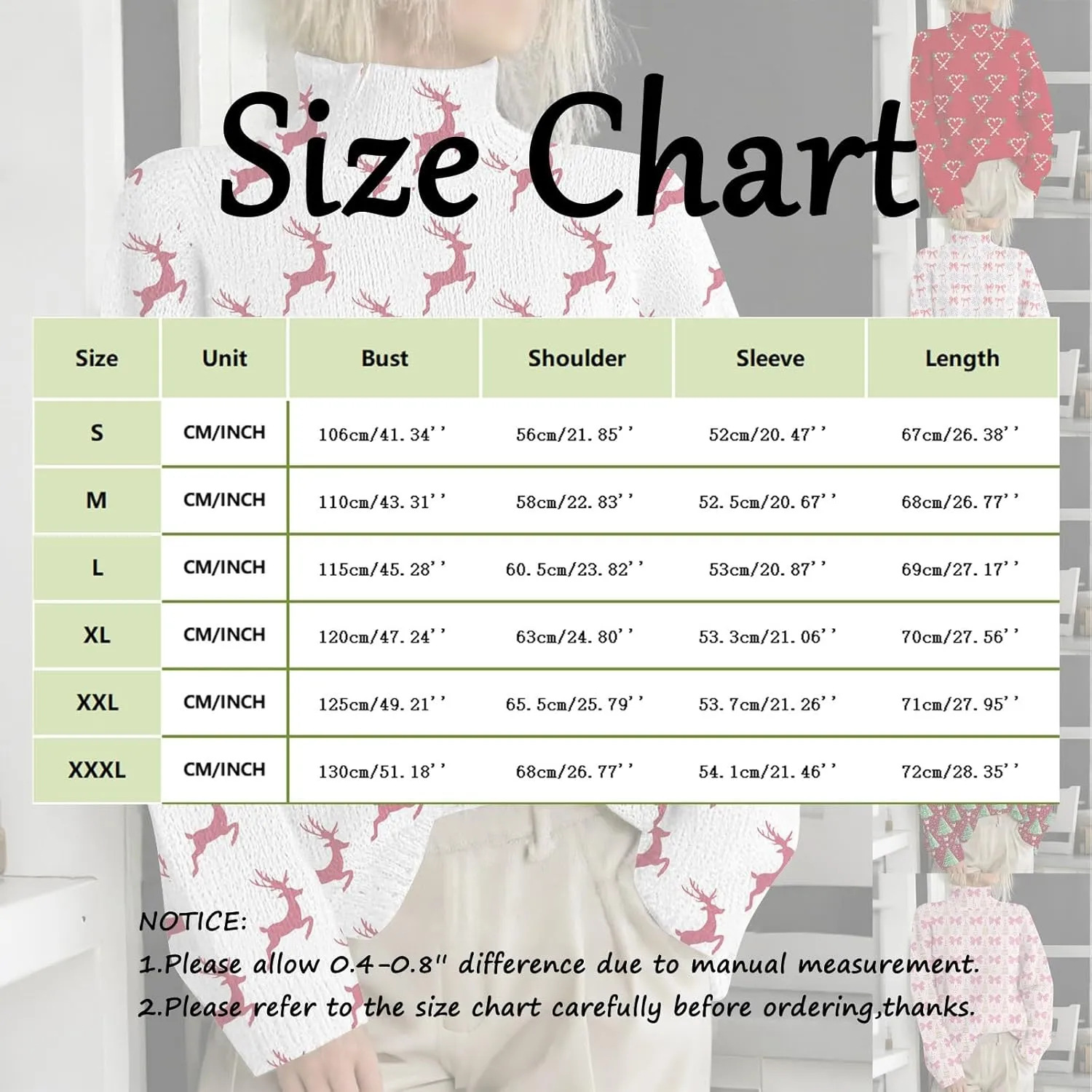 Christmas Sweaters for Women Warm Winter Casual Turtleneck Pullover Comfy Long Sleeve Knit Sweater Fall Winter Outfits