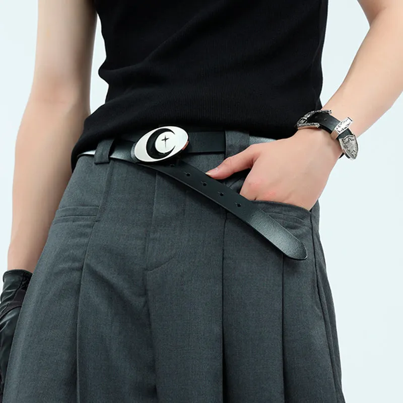 Crescent Moon Buckle Aesthetic Belt
