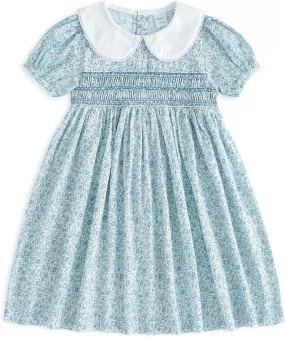 Curipeer Little Girls Summer Dress Floral Short Sleeve Cotton Casual Outfit Dress 12M-8Y
