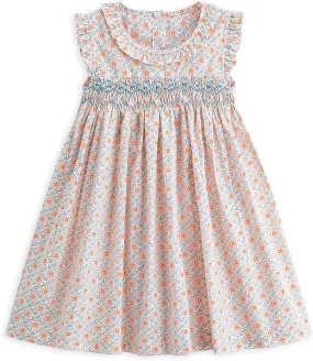 Curipeer Little Girls Summer Dress Floral Short Sleeve Cotton Casual Outfit Dress 12M-8Y