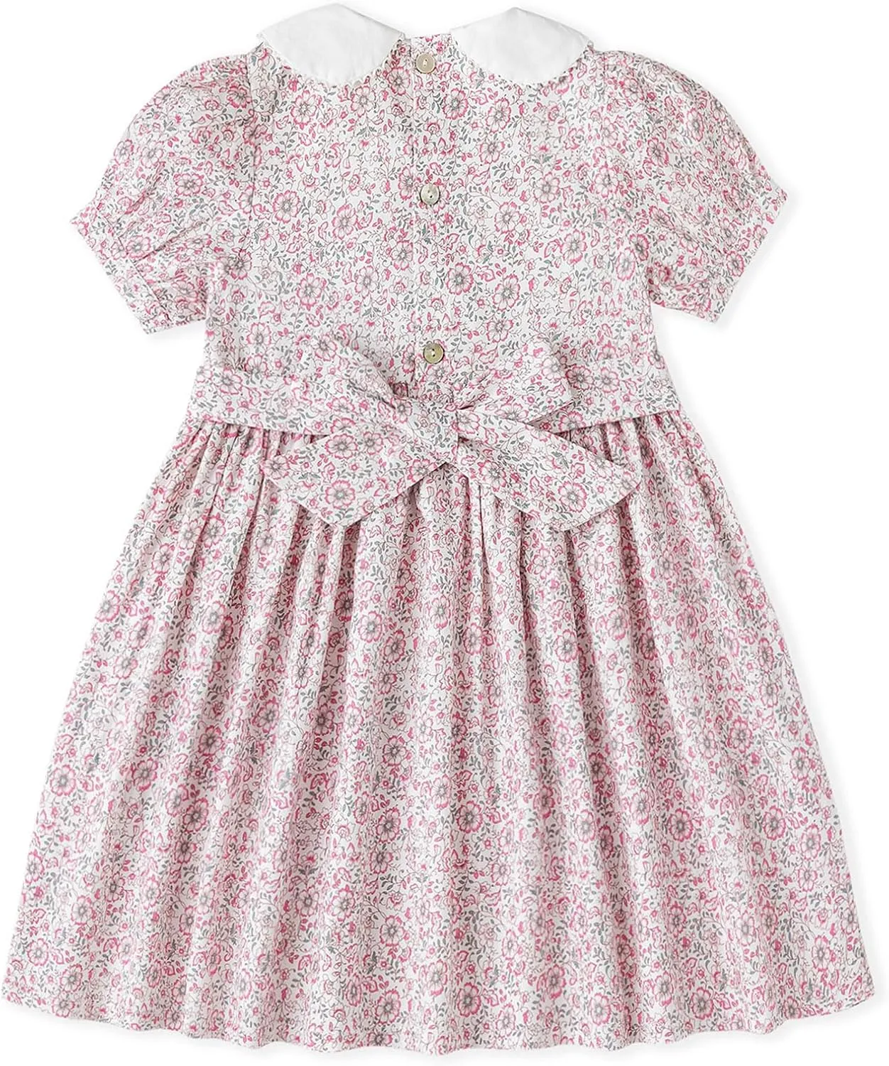 Curipeer Little Girls Summer Dress Floral Short Sleeve Cotton Casual Outfit Dress 12M-8Y