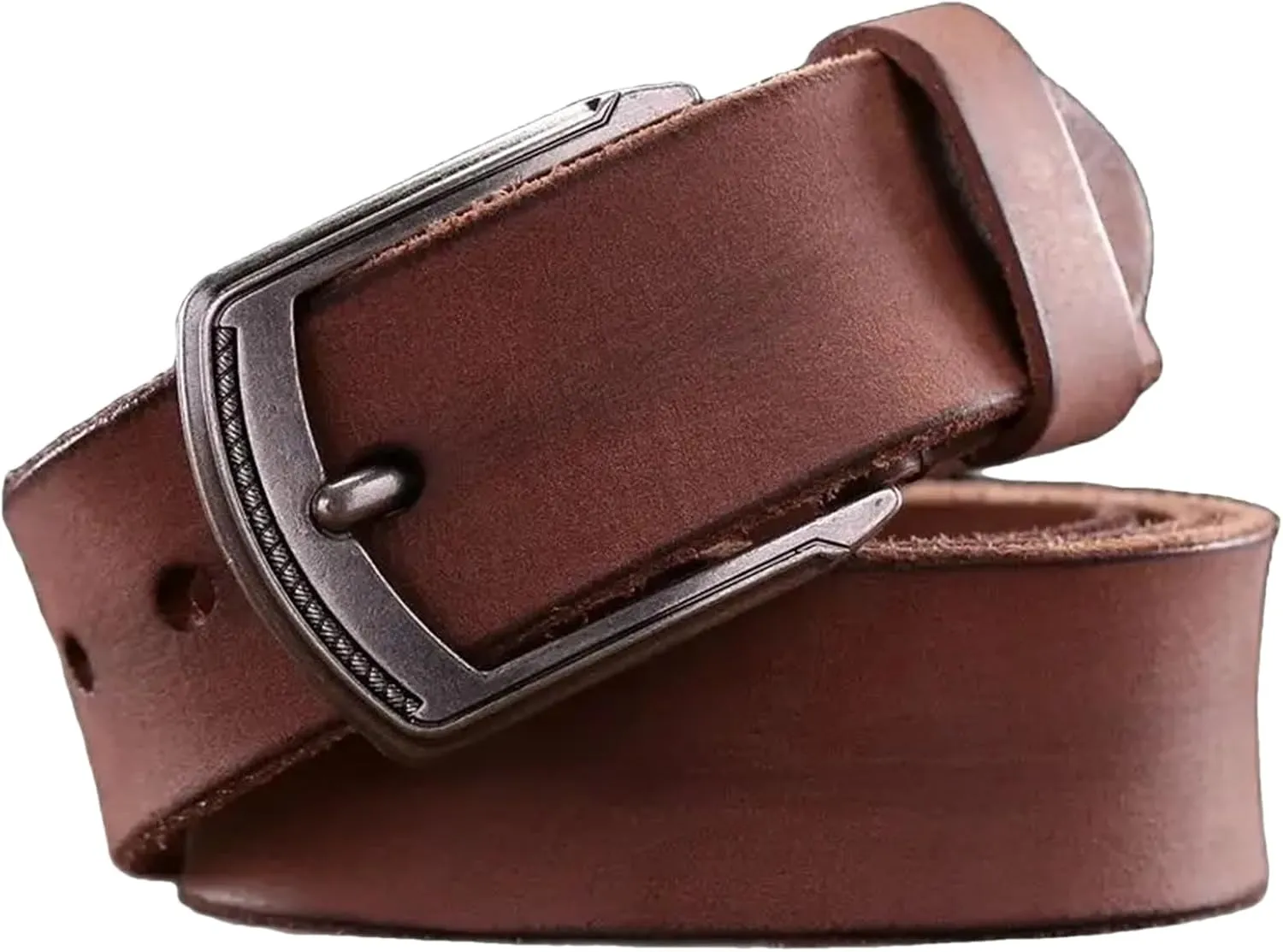 Dcvmvmn Men Business Casual Big Leather Belts Vintage Cowhide Genuine Leather Belts Accessories