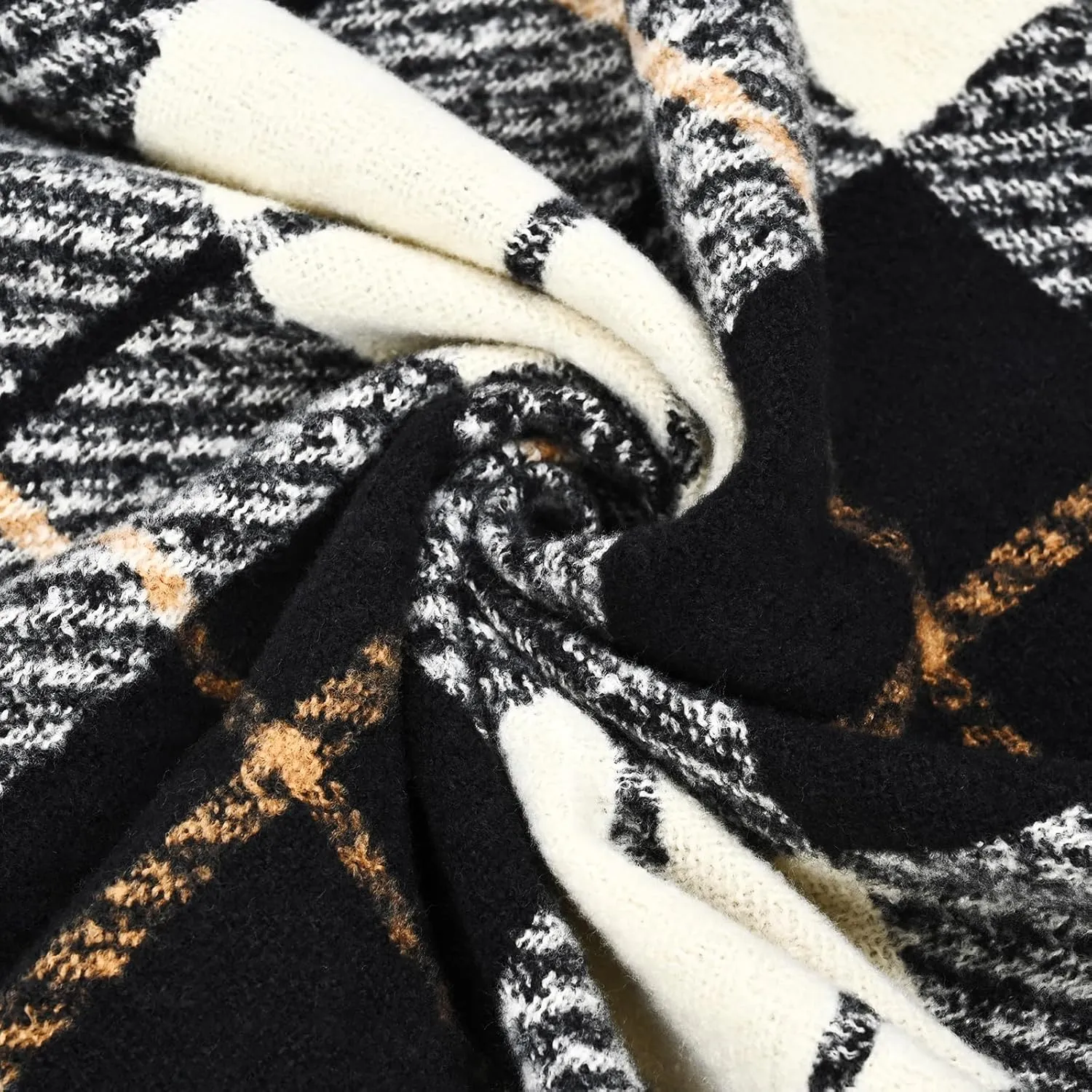 FINIZO Winter Scarf for Women Cashmere Feel Scarfs Large Tassel Plaid Scarf Blanket Wrap Shawl Ladies Gifts