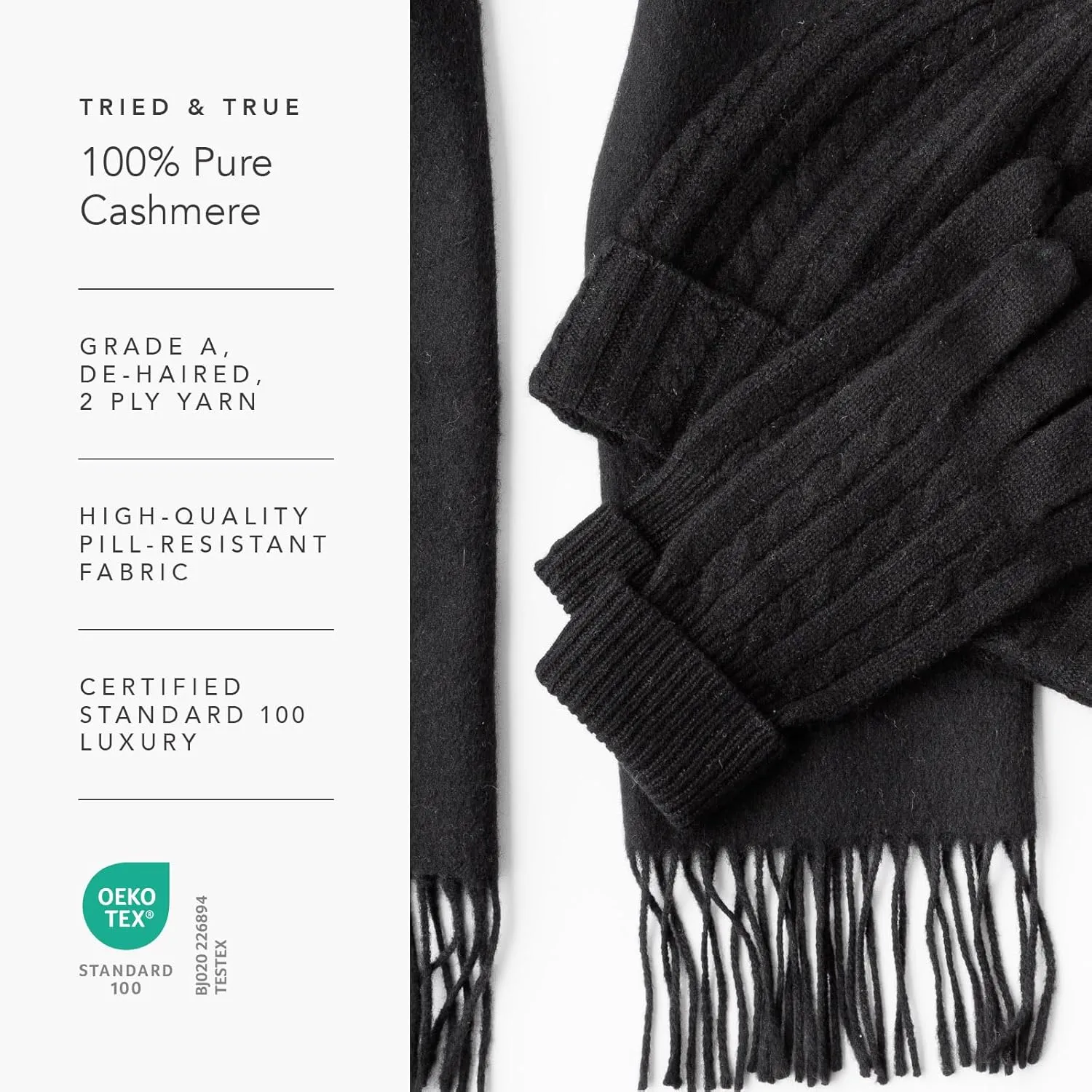 Fishers Finery Women's 100% Cashmere 3pc Hat Glove and Scarf Set; with Exquisite Box