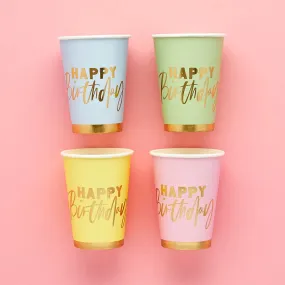 'Happy Birthday' Paper Cups 8 Pack