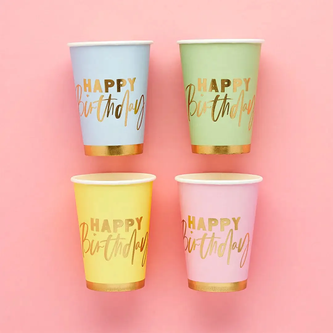 'Happy Birthday' Paper Cups 8 Pack