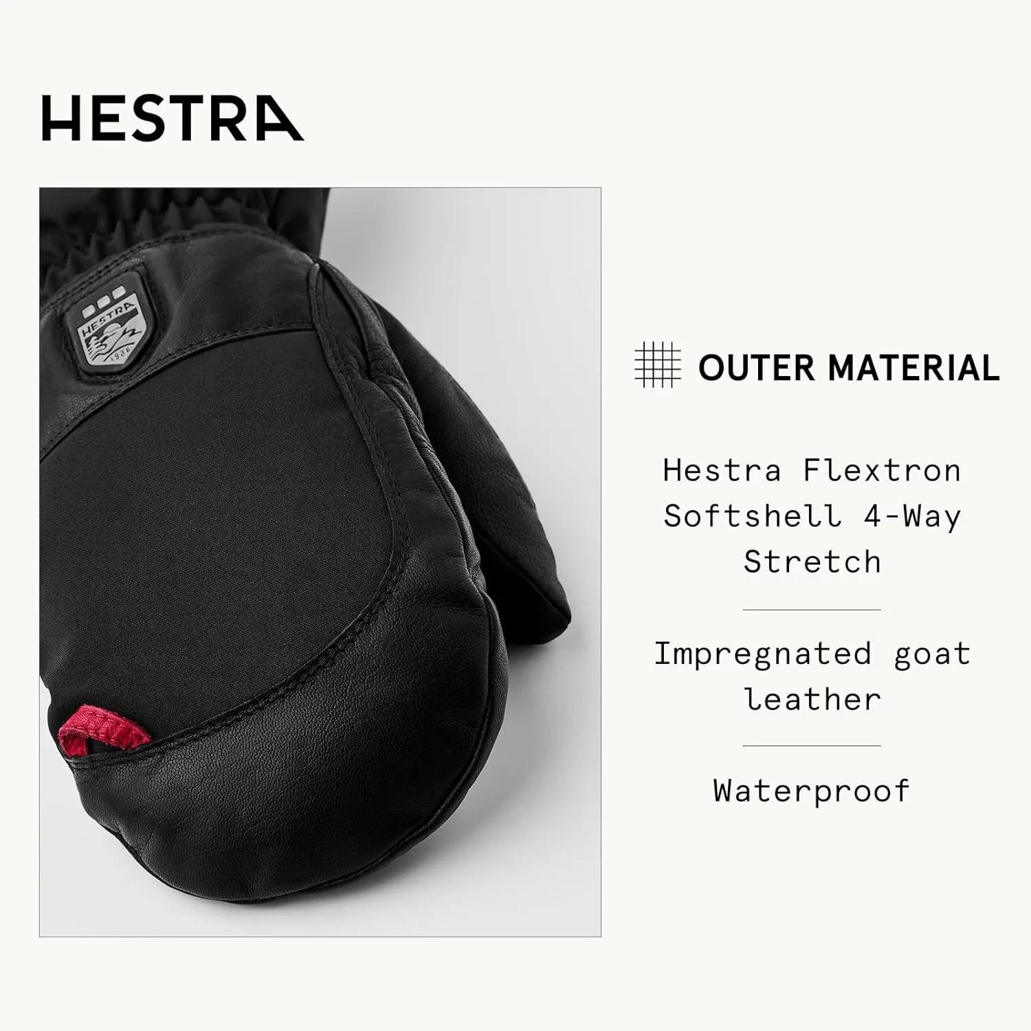 Hestra Power Heater Gauntlet Electric Ski Mitt for Men & Women I Rechargeable Heated Gloves, Warming Ski & Snowboarding Snow Mittens