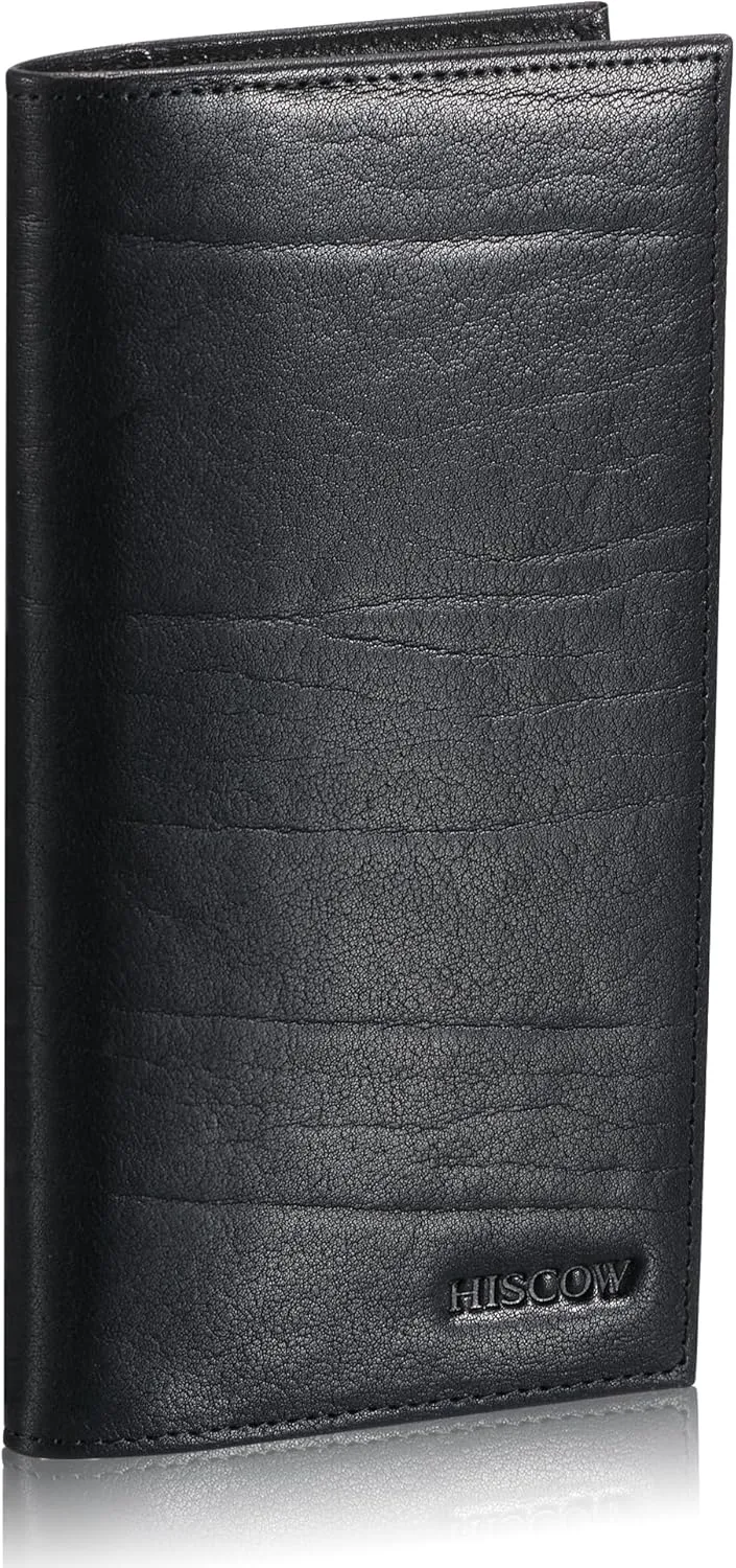 HISCOW Supple Leather Checkbook Cover with Free Divider - Italian Calfskin