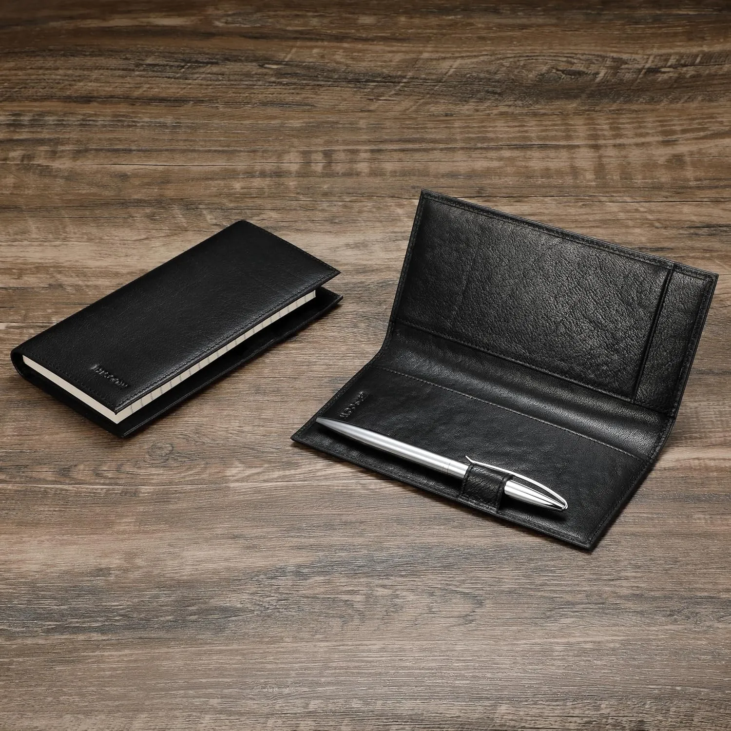 HISCOW Supple Leather Checkbook Cover with Free Divider - Italian Calfskin