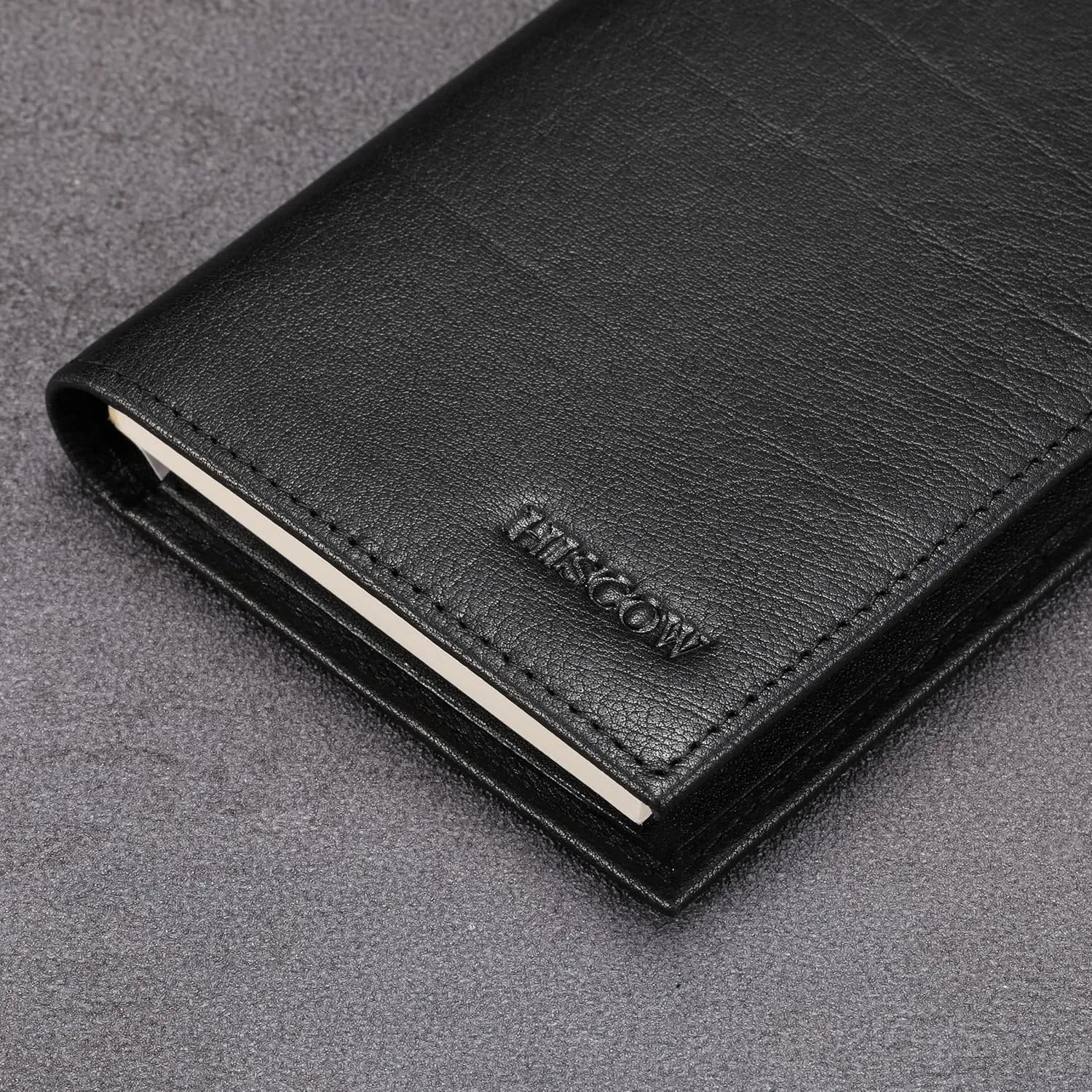 HISCOW Supple Leather Checkbook Cover with Free Divider - Italian Calfskin