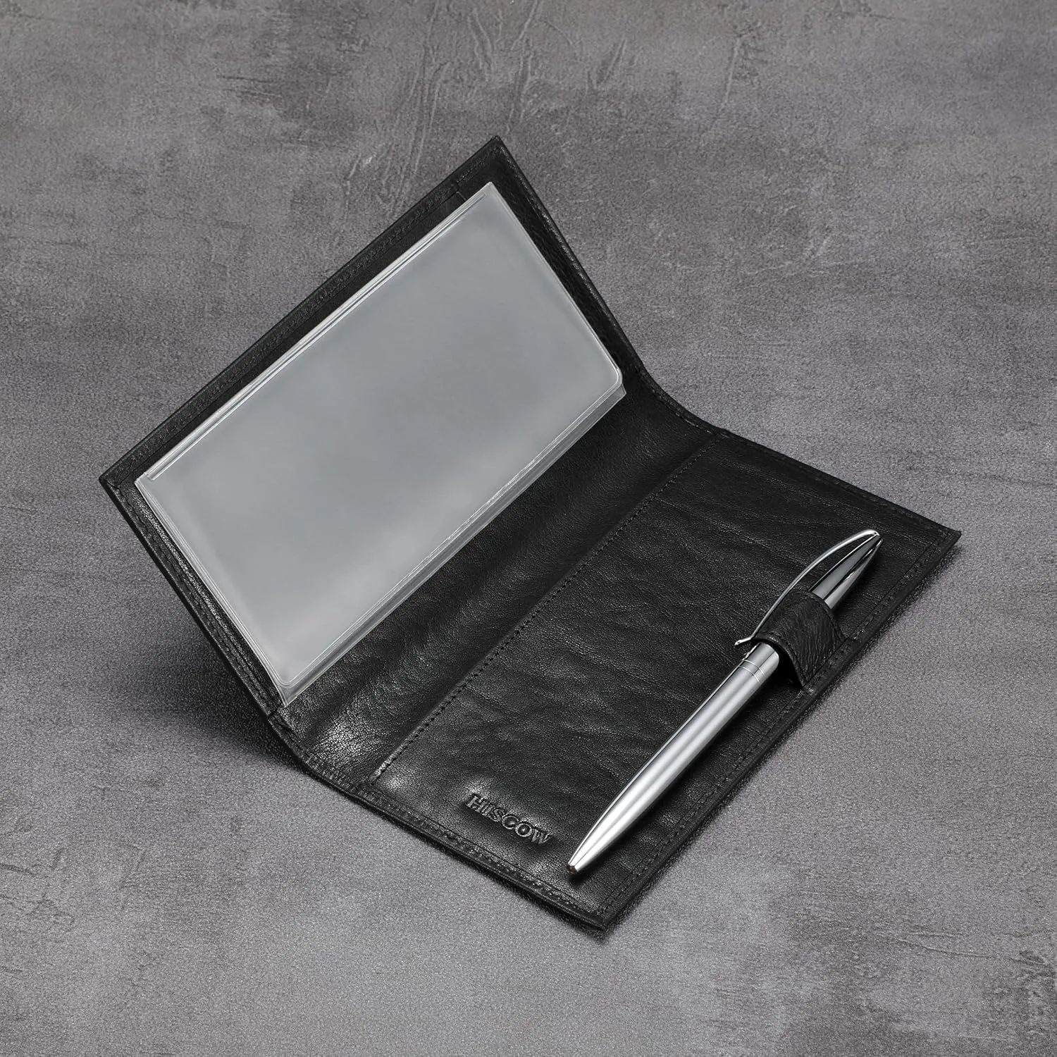 HISCOW Supple Leather Checkbook Cover with Free Divider - Italian Calfskin