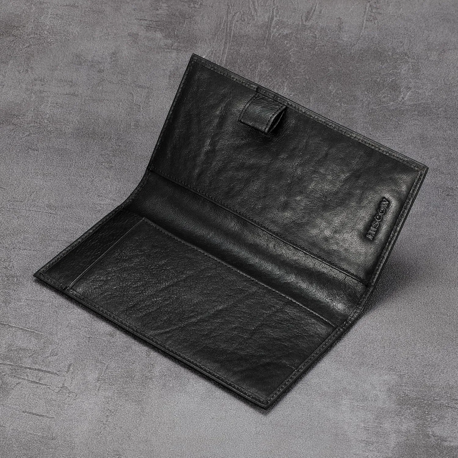 HISCOW Supple Leather Checkbook Cover with Free Divider - Italian Calfskin