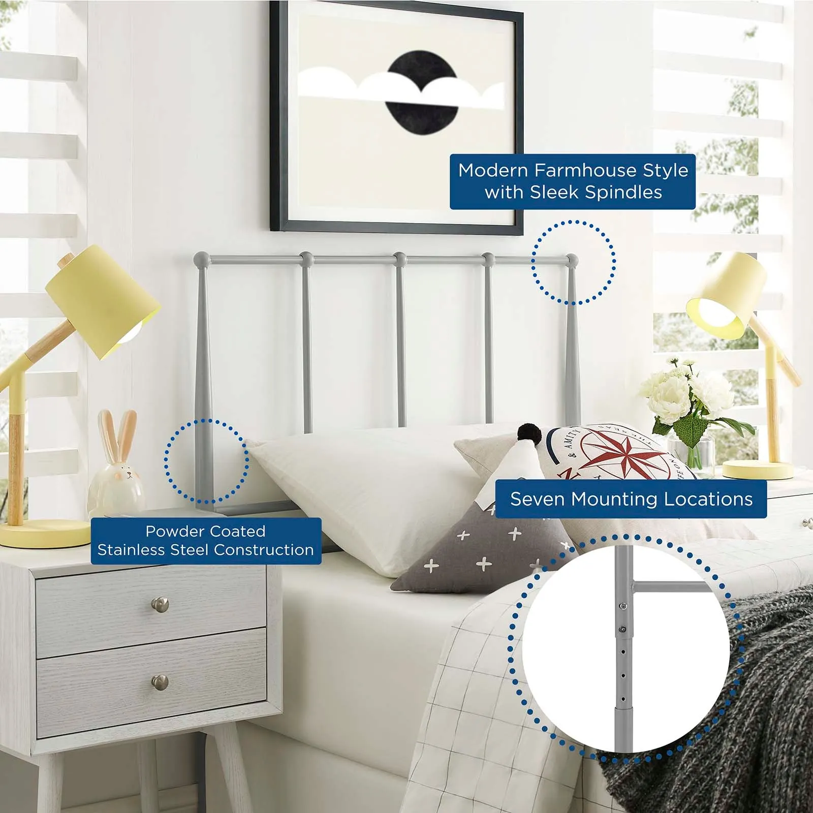 Kiana Metal Stainless Steel Headboard
