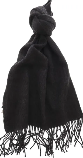 Luxurious Cashemere Blend Scarf with Fringed Ends -  Charcoal Grey