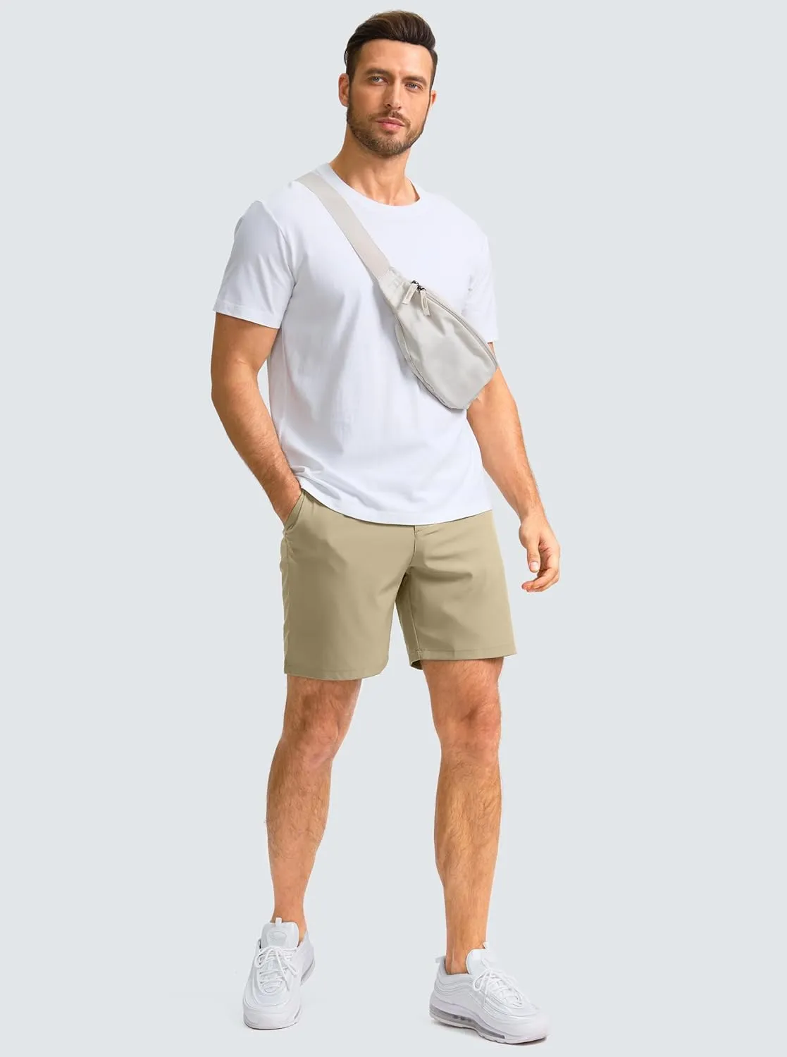 Men's Casual Shorts 7" Lightweight Golf Shorts for Men Stretch with 3 Pockets Quick Dry Breathable Work Shorts