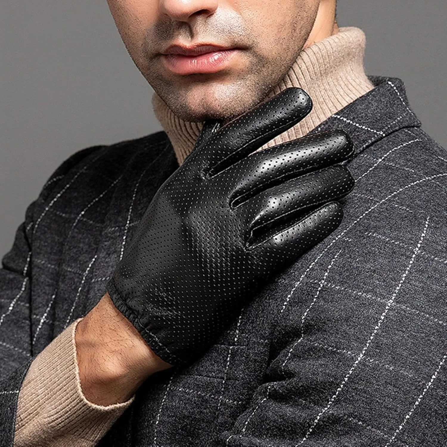 Men's Gloves Men's Driving Riding Motorcycle Touch Screen Motorcycle Short Gloves Winter Warm Gloves