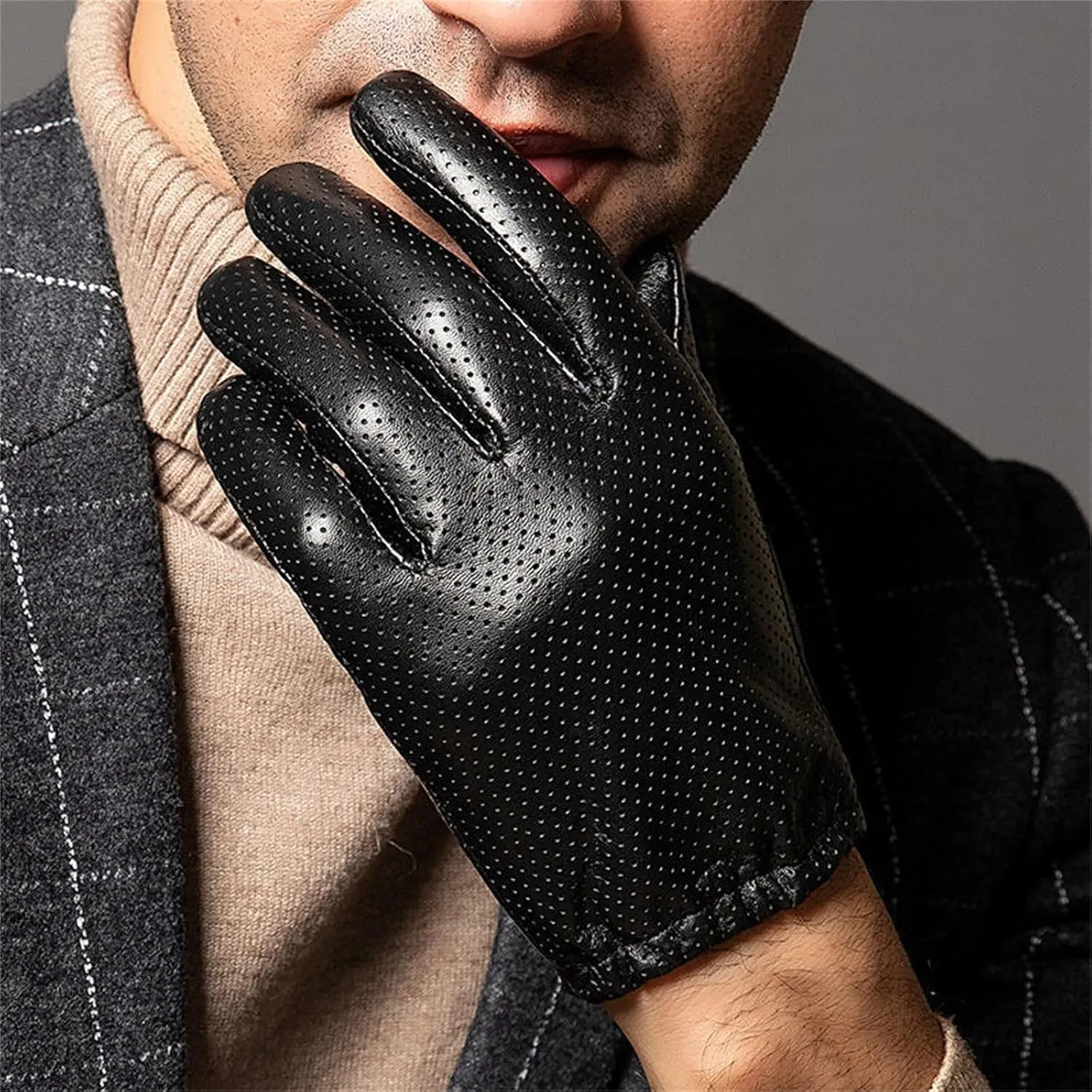 Men's Gloves Men's Driving Riding Motorcycle Touch Screen Motorcycle Short Gloves Winter Warm Gloves