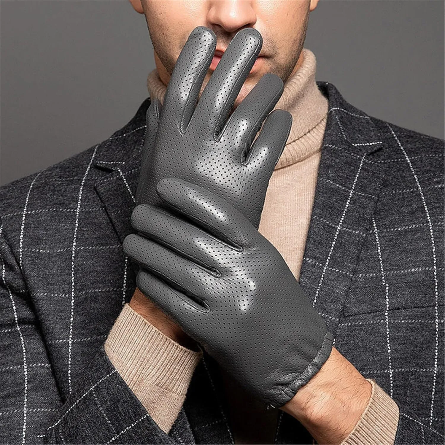 Men's Gloves Men's Driving Riding Motorcycle Touch Screen Motorcycle Short Gloves Winter Warm Gloves