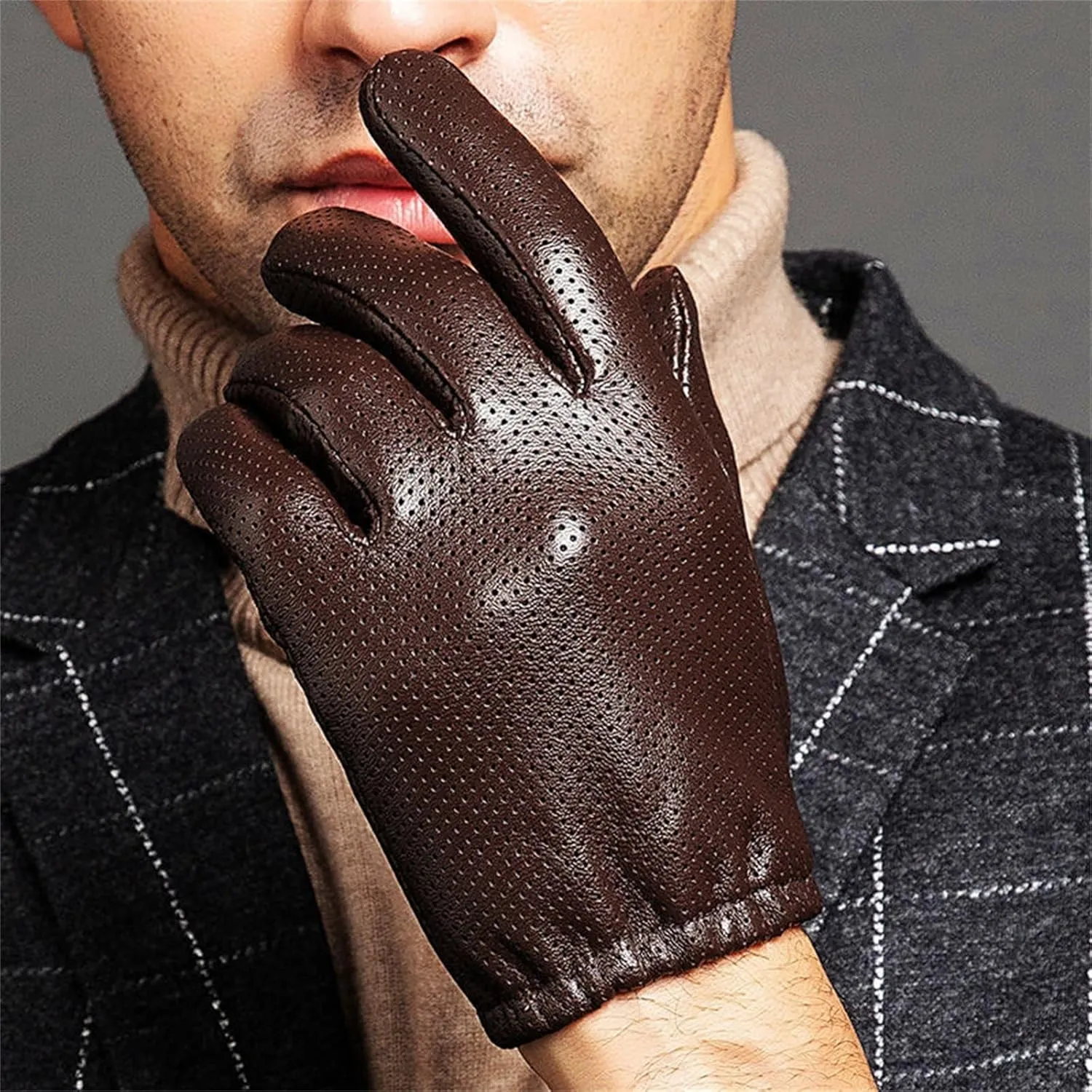 Men's Gloves Men's Driving Riding Motorcycle Touch Screen Motorcycle Short Gloves Winter Warm Gloves