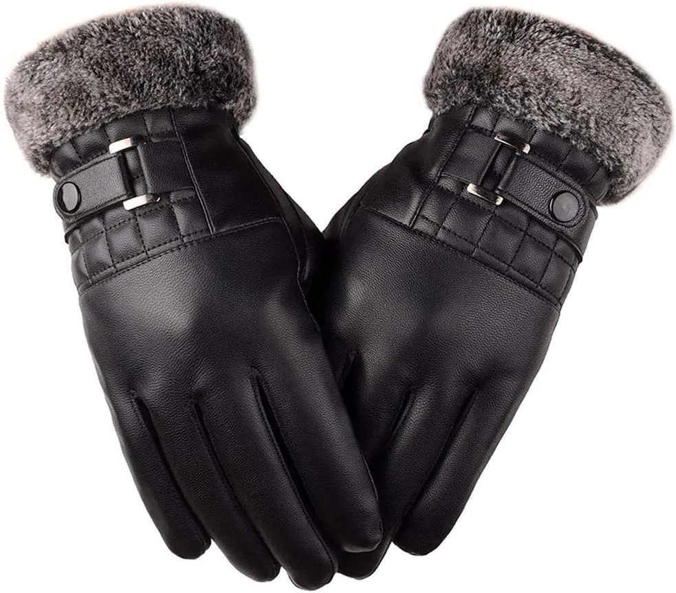 Men's Winter Warm Motorcycle Ski Gloves Snow Snowboard Gloves Fleece Lined Cold Weather Driving Gloves
