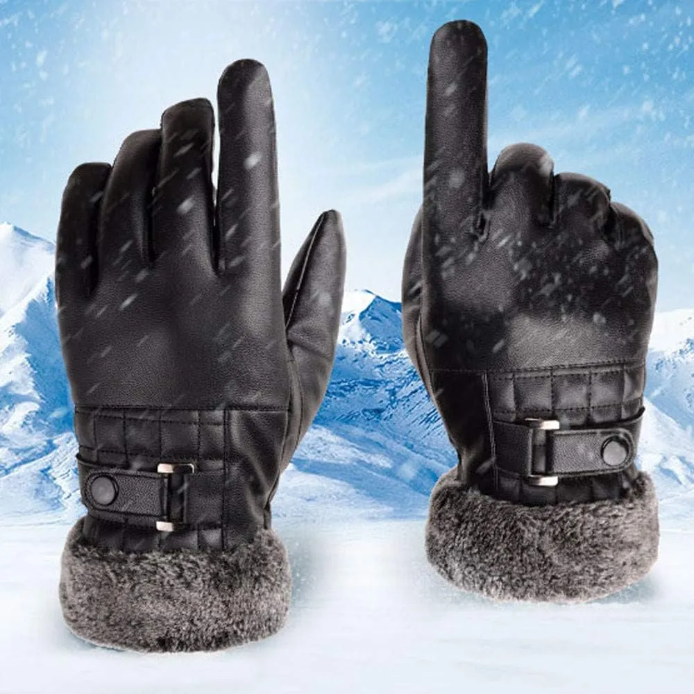 Men's Winter Warm Motorcycle Ski Gloves Snow Snowboard Gloves Fleece Lined Cold Weather Driving Gloves