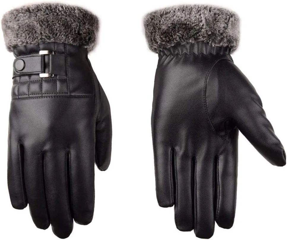 Men's Winter Warm Motorcycle Ski Gloves Snow Snowboard Gloves Fleece Lined Cold Weather Driving Gloves