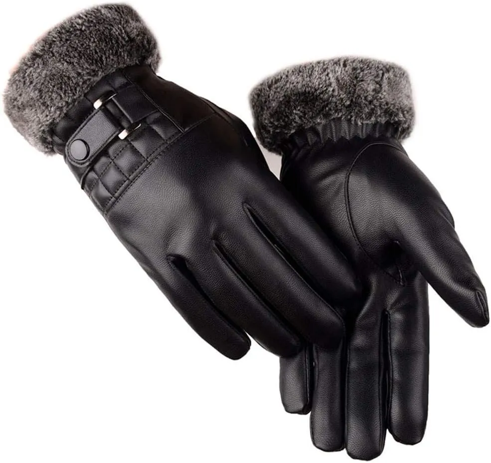 Men's Winter Warm Motorcycle Ski Gloves Snow Snowboard Gloves Fleece Lined Cold Weather Driving Gloves