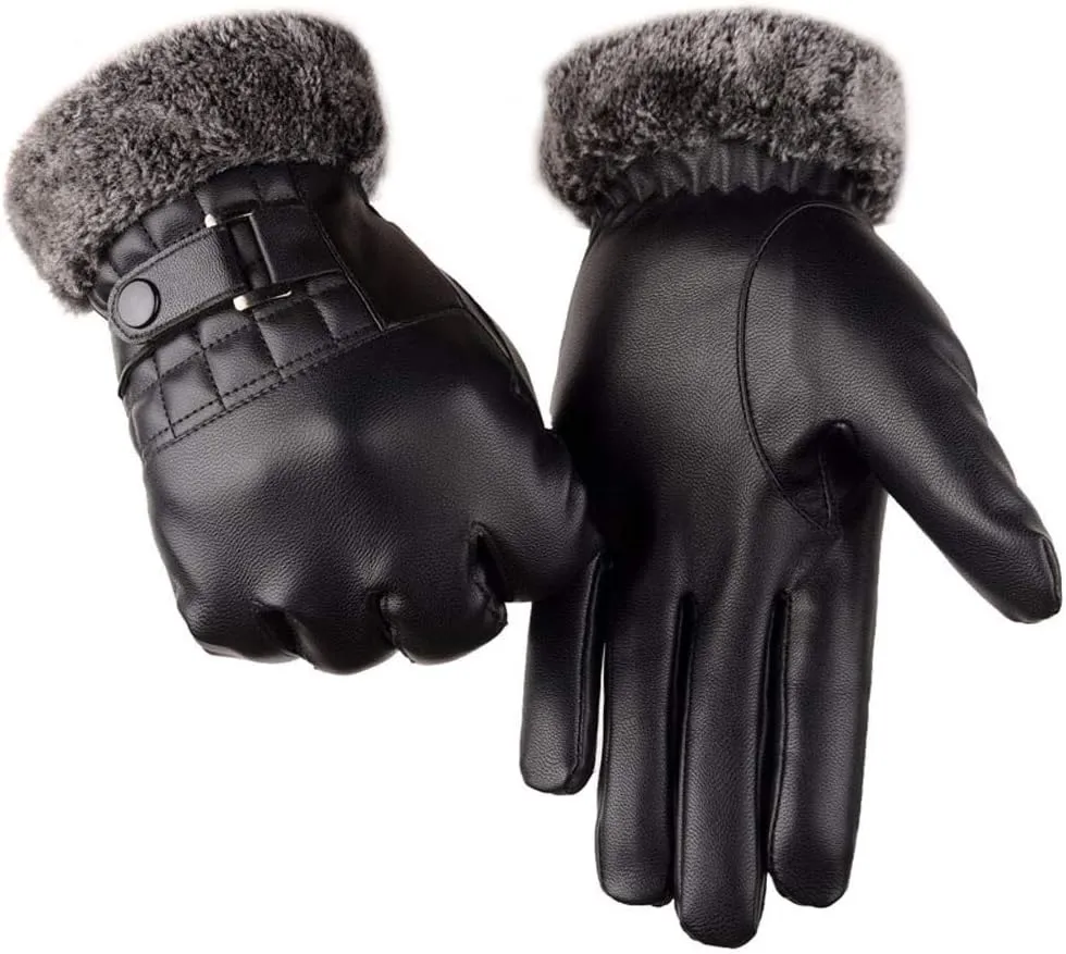 Men's Winter Warm Motorcycle Ski Gloves Snow Snowboard Gloves Fleece Lined Cold Weather Driving Gloves