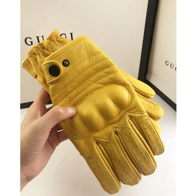 Motorcycle Protective Cowhide Equipment Anti-drop Gloves