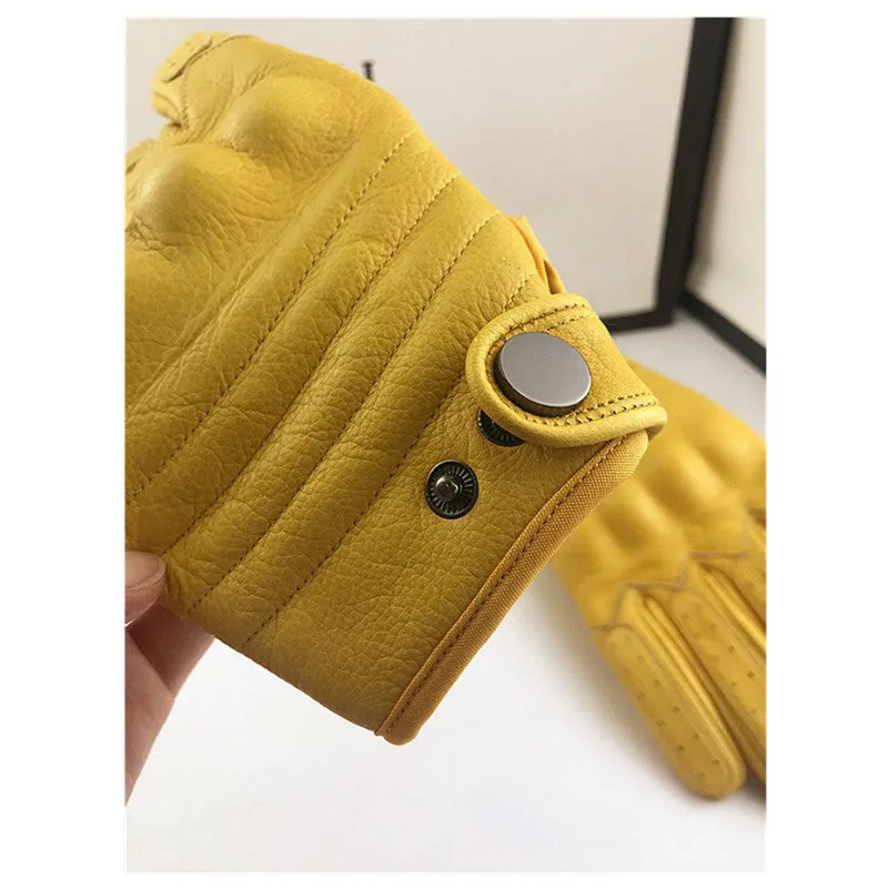 Motorcycle Protective Cowhide Equipment Anti-drop Gloves