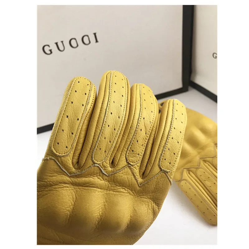 Motorcycle Protective Cowhide Equipment Anti-drop Gloves