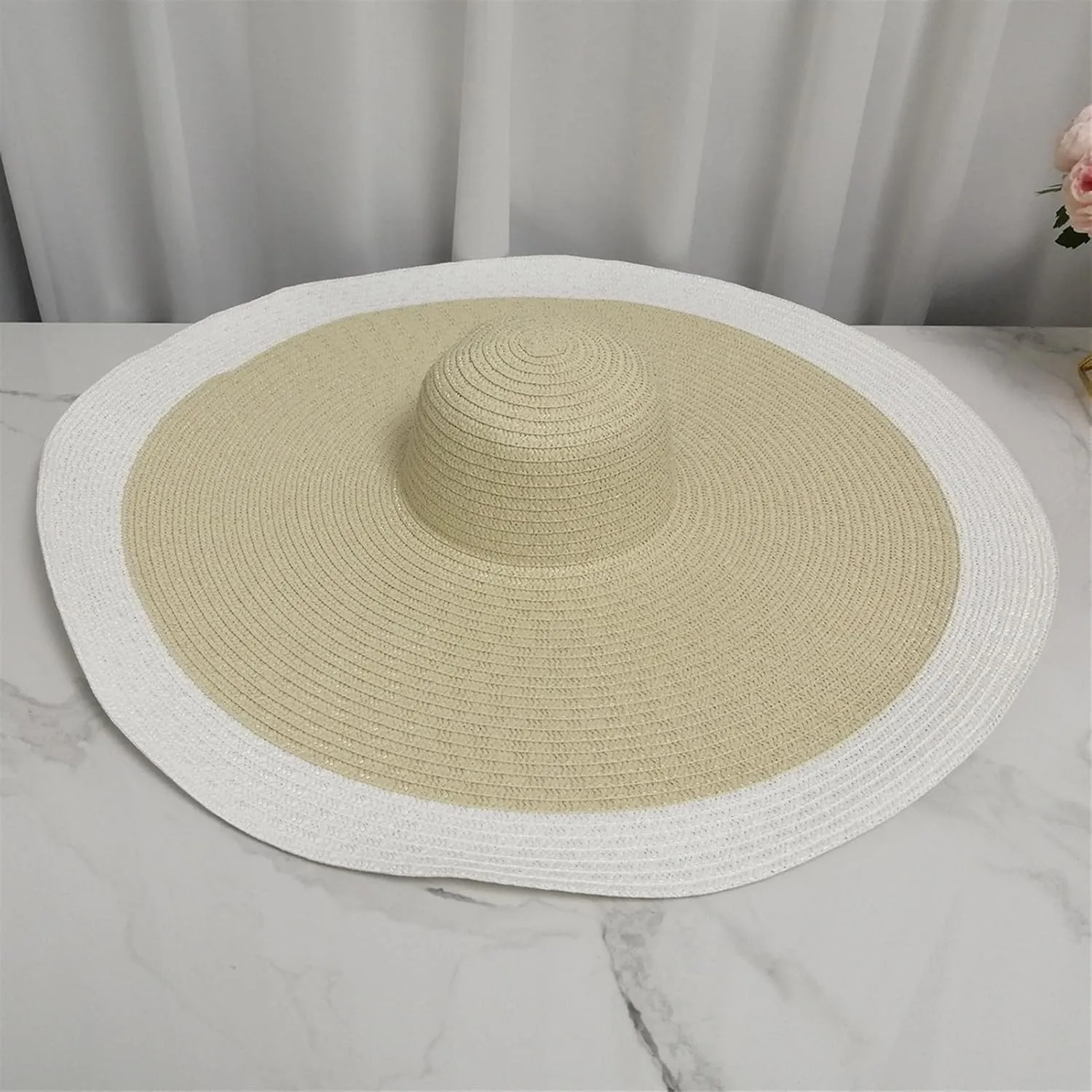 Oversized Sun Straw Hat for Women, UPF 50  Floppy Wide Brim Summer Hat, Foldable Packable Roll up Beach Cap