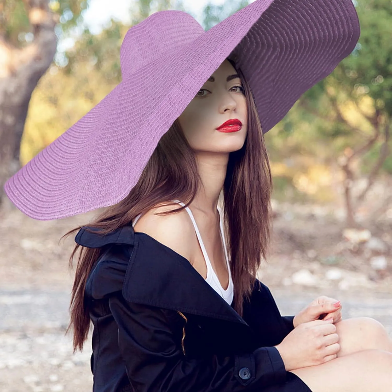 Oversized Sun Straw Hat for Women, UPF 50  Floppy Wide Brim Summer Hat, Foldable Packable Roll up Beach Cap