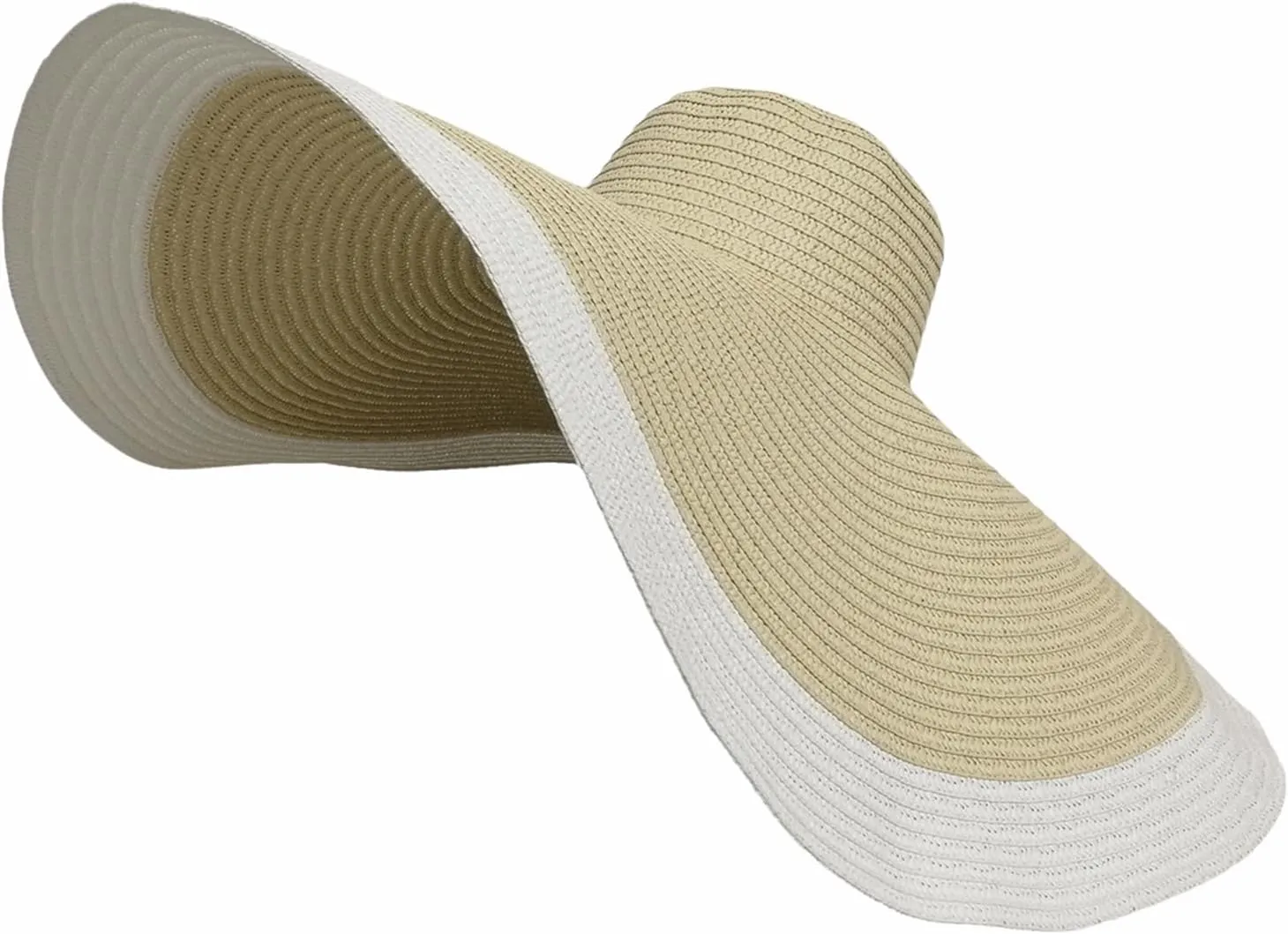 Oversized Sun Straw Hat for Women, UPF 50  Floppy Wide Brim Summer Hat, Foldable Packable Roll up Beach Cap
