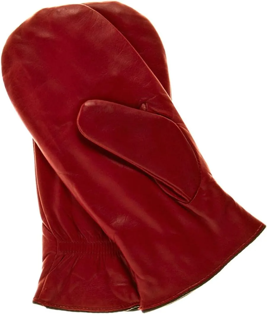 Pratt & Hart Breckenridge Women’s Leather Mittens (Sheepskin Gloves) Thinsulate Finger Lined Winter Driving and Ski Glittens