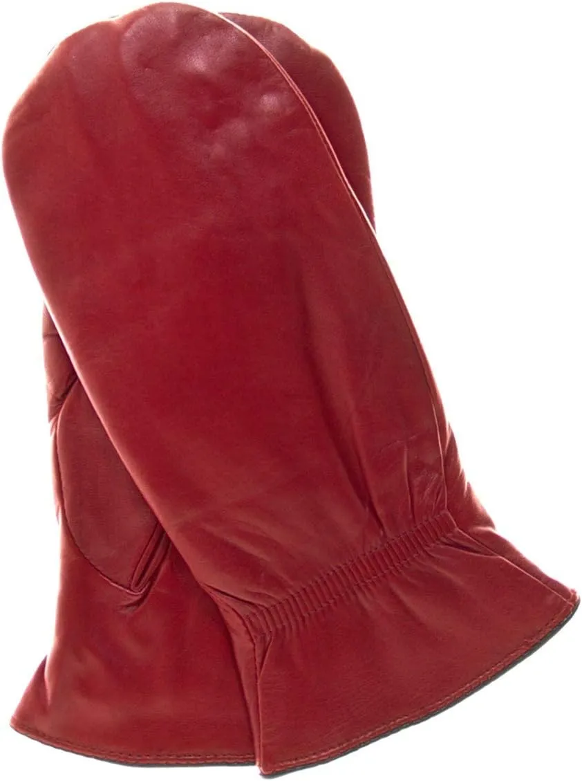 Pratt & Hart Breckenridge Women’s Leather Mittens (Sheepskin Gloves) Thinsulate Finger Lined Winter Driving and Ski Glittens