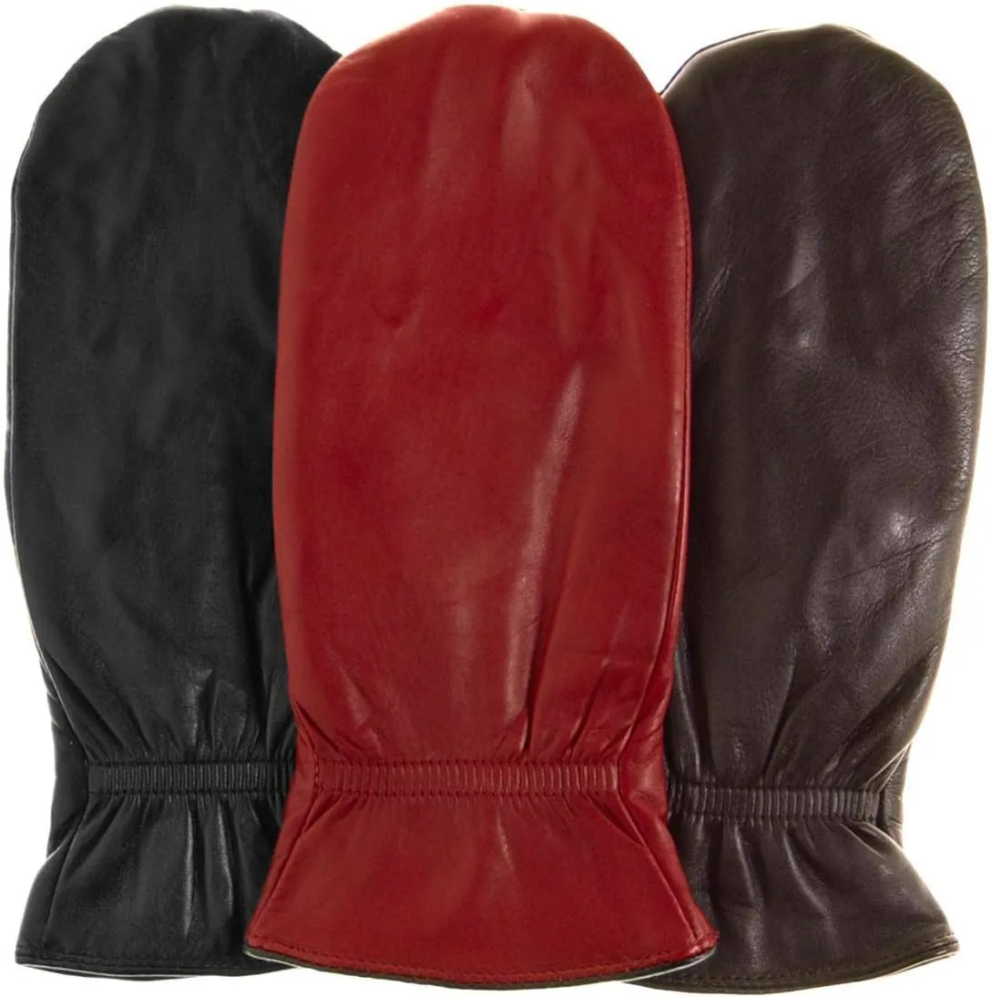 Pratt & Hart Breckenridge Women’s Leather Mittens (Sheepskin Gloves) Thinsulate Finger Lined Winter Driving and Ski Glittens