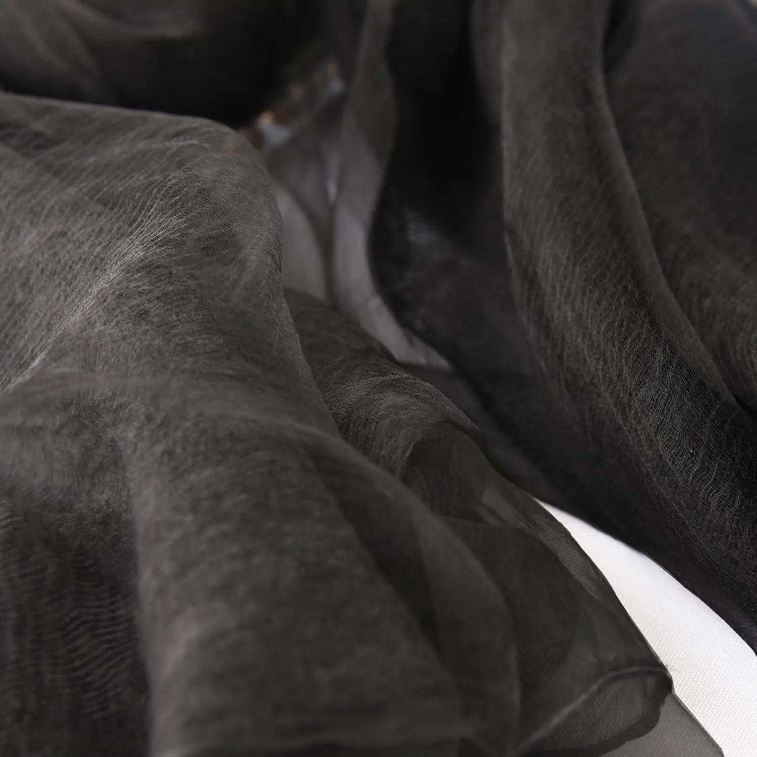 Women's Double Layer Scarf Lightweight Silk Wool Blend - Fluffy Airy All-Season Scarf Solid Color for Coats & Jackets