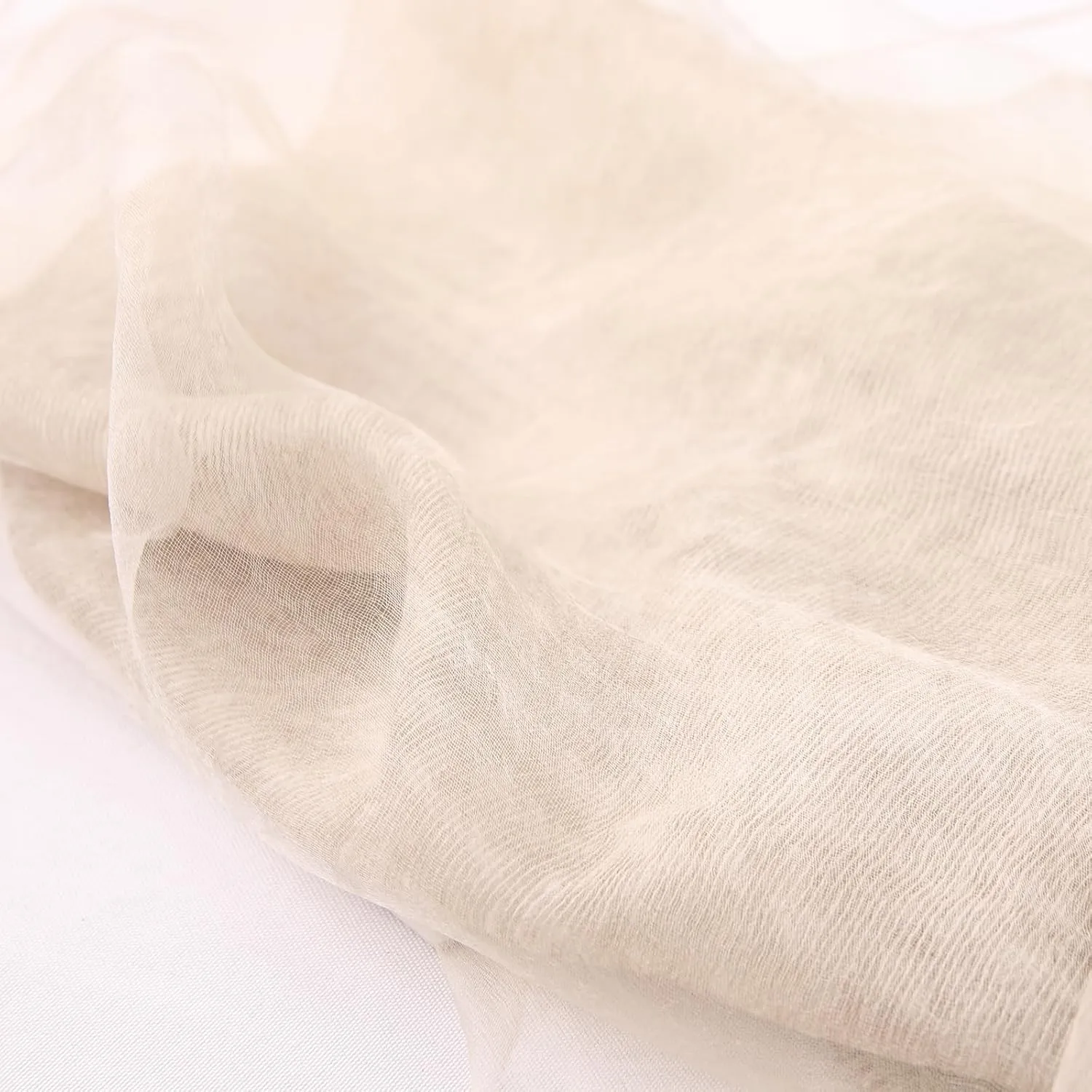 Women's Double Layer Scarf Lightweight Silk Wool Blend - Fluffy Airy All-Season Scarf Solid Color for Coats & Jackets