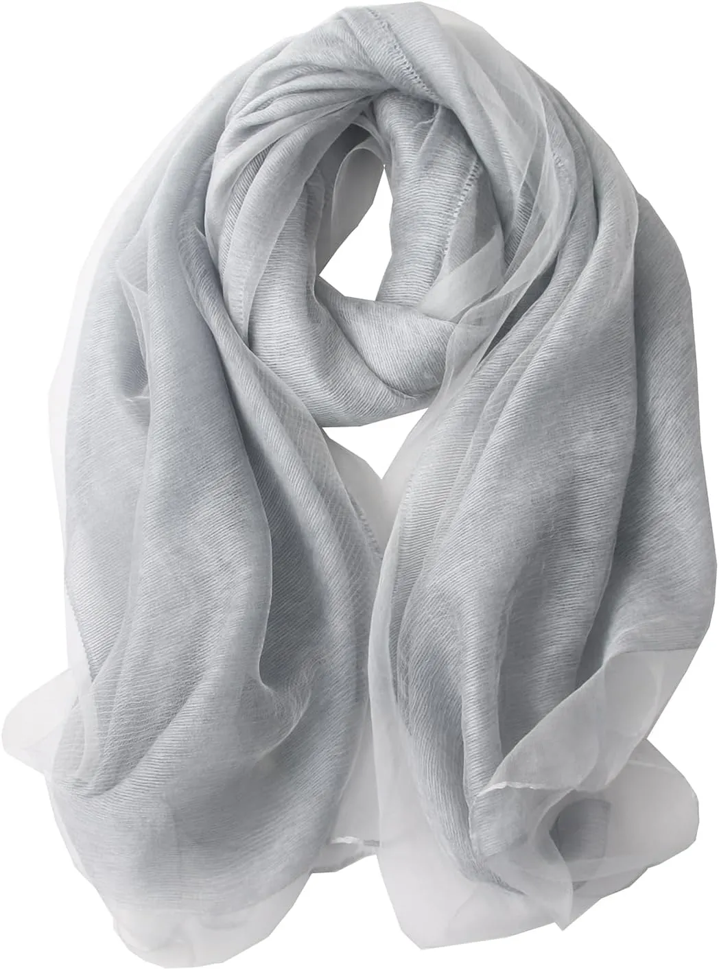 Women's Double Layer Scarf Lightweight Silk Wool Blend - Fluffy Airy All-Season Scarf Solid Color for Coats & Jackets