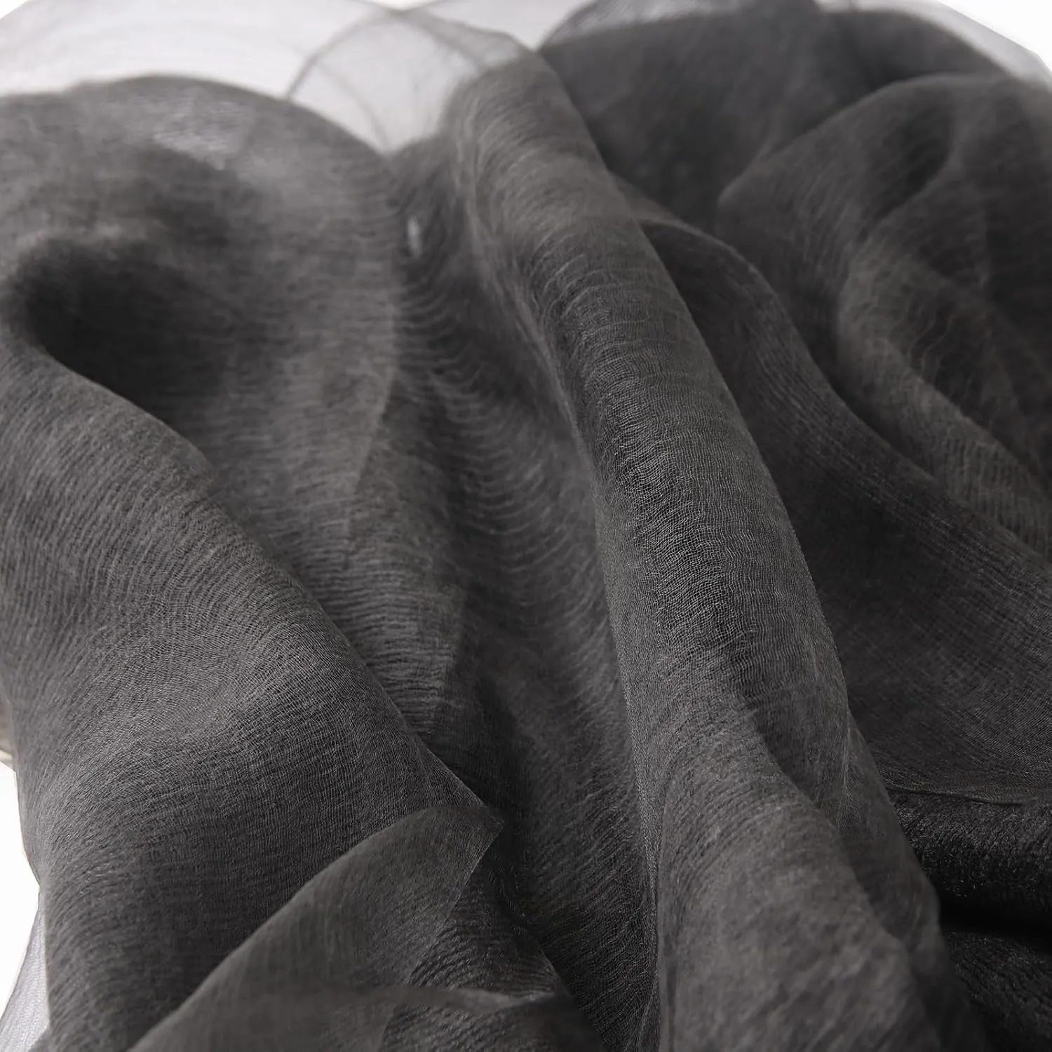 Women's Double Layer Scarf Lightweight Silk Wool Blend - Fluffy Airy All-Season Scarf Solid Color for Coats & Jackets