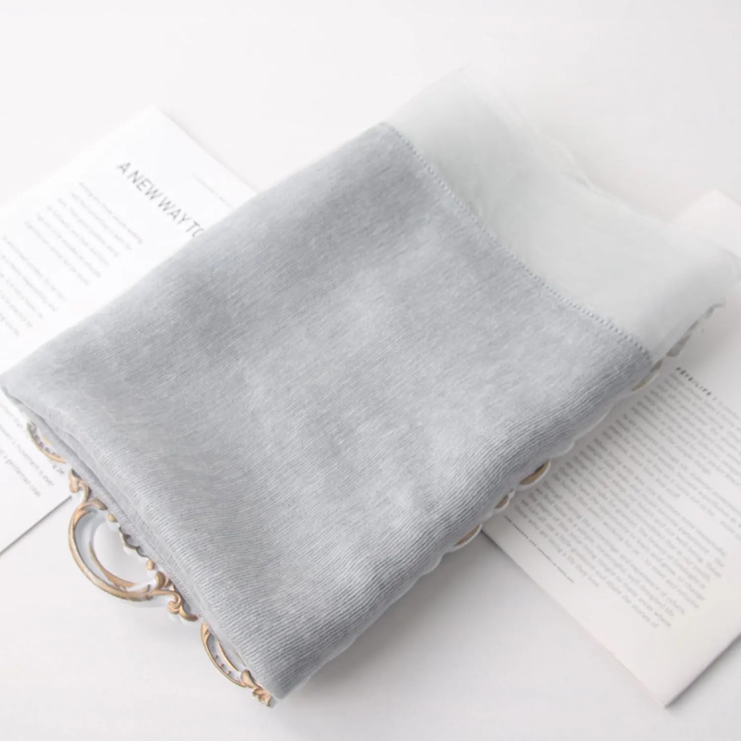 Women's Double Layer Scarf Lightweight Silk Wool Blend - Fluffy Airy All-Season Scarf Solid Color for Coats & Jackets
