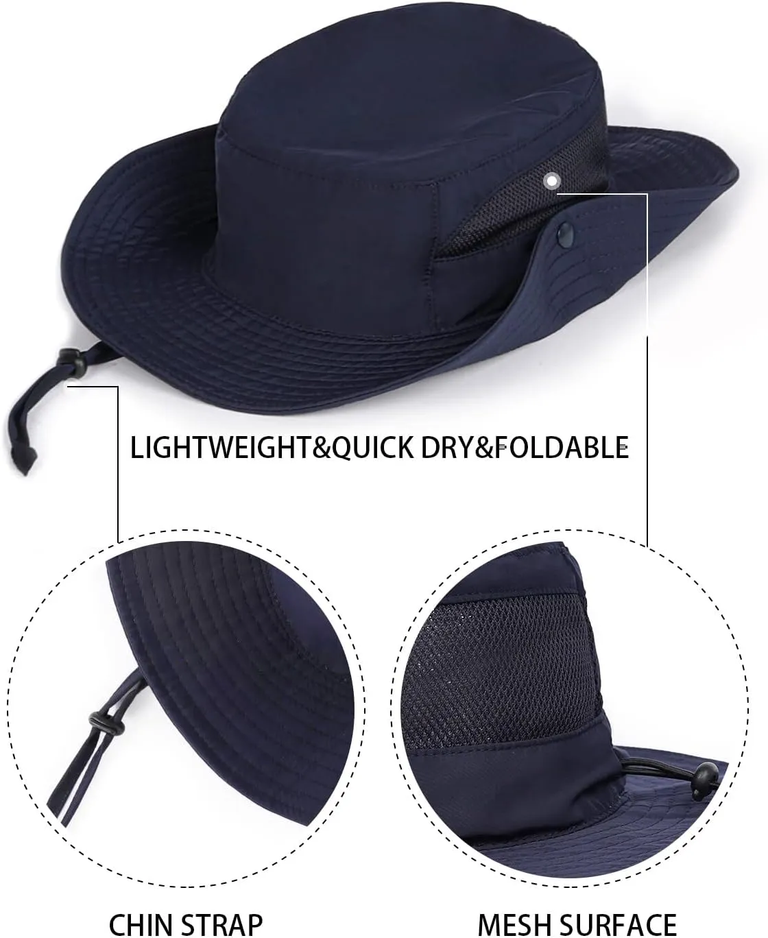 Zylioo XXL Oversize UV Fishing Sun Hat for Big Heads,XL Quick Dry Boonie Hats,Large Cooling Safari Hats with Strap