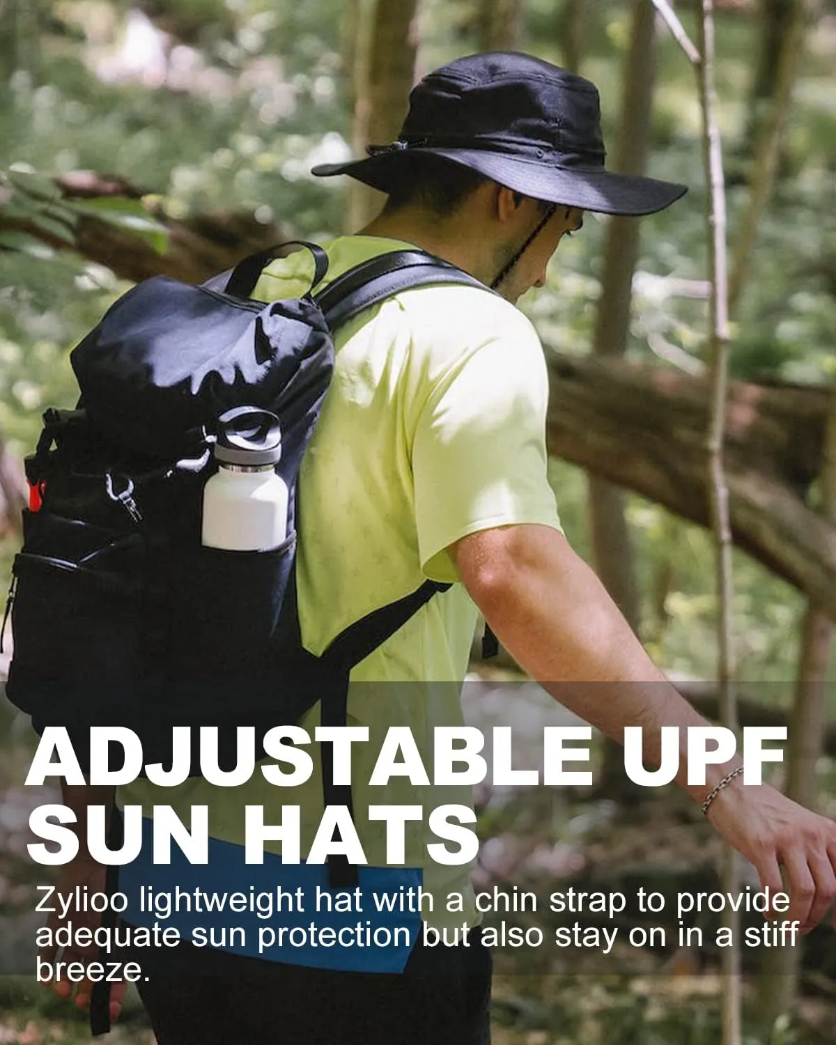 Zylioo XXL Oversize UV Fishing Sun Hat for Big Heads,XL Quick Dry Boonie Hats,Large Cooling Safari Hats with Strap