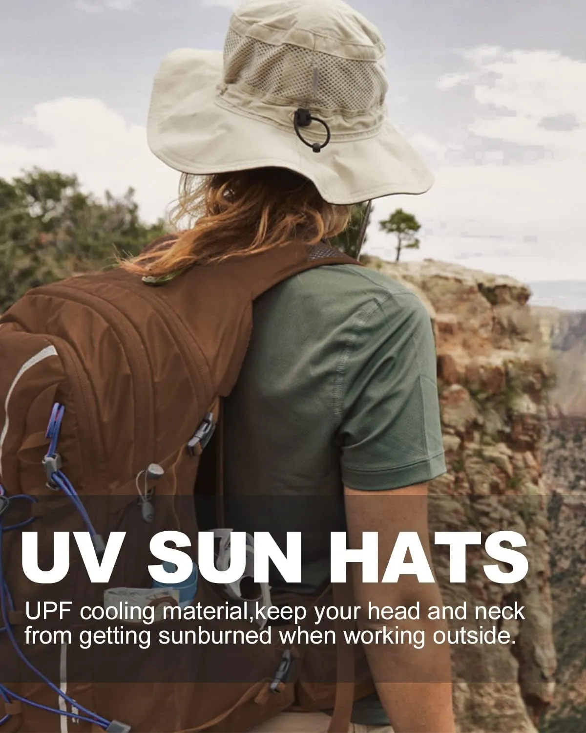 Zylioo XXL Oversize UV Fishing Sun Hat for Big Heads,XL Quick Dry Boonie Hats,Large Cooling Safari Hats with Strap