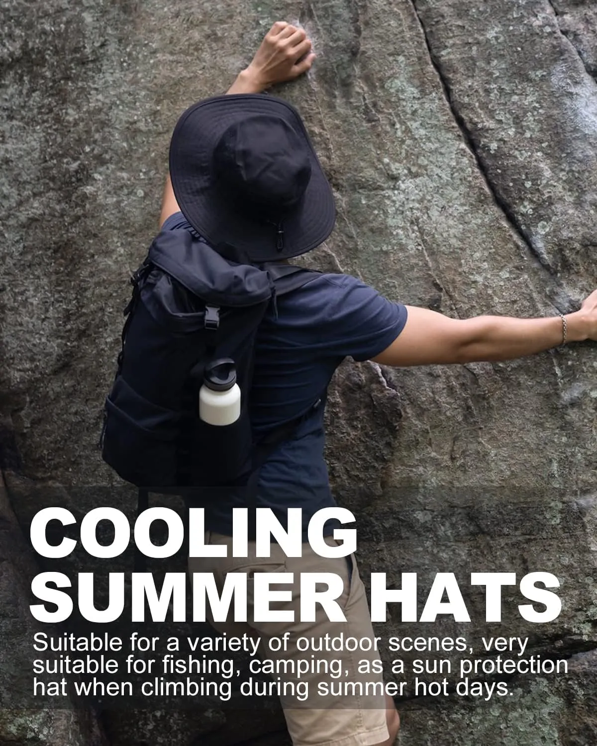 Zylioo XXL Oversize UV Fishing Sun Hat for Big Heads,XL Quick Dry Boonie Hats,Large Cooling Safari Hats with Strap