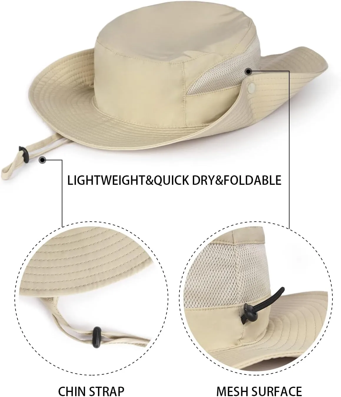 Zylioo XXL Oversize UV Fishing Sun Hat for Big Heads,XL Quick Dry Boonie Hats,Large Cooling Safari Hats with Strap